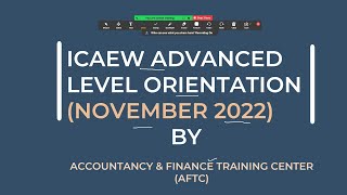 ICAEW Advanced Level Orientation Nov 2022