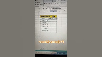 Calculate age using datedif formula in MS Excel#excel #reels#shorts #youtubeshorts#simpi#viralvideo