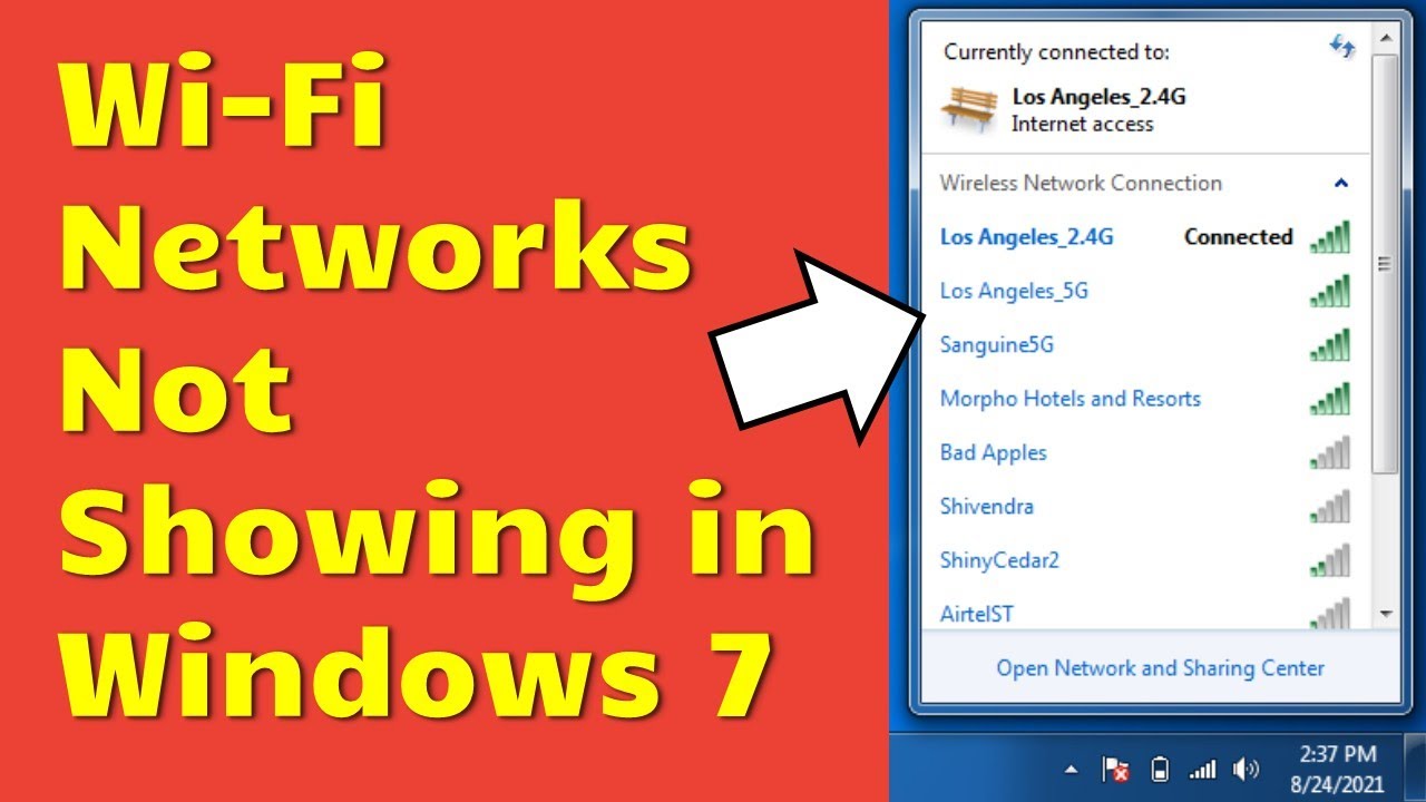 windows 7 wifi not showing