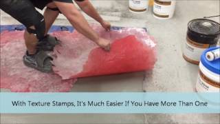 How to do Horizontal Stamped &amp; Carved Concrete Overlay Step 3 of 4