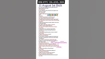 RRB NTPC Review 1st Shift 11 August 2025|RRB NTPC EXAM ANALYSIS Today|RRB NTPC EXAM ANALYSIS 2025#yt