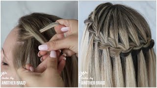 3 Strand Waterfall Braid Step by Step | Hair tutorial by Another Braid #shorts