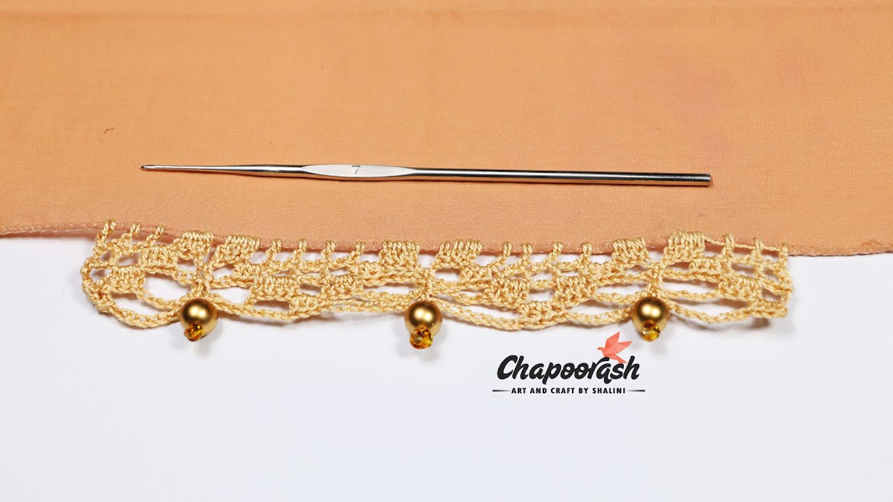 How to make Crochet Lace Directly on handkerchief क्रोशिए की सुन्दर लेस