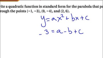 Algebra II 4-10 Write Quadratic Functions and Models