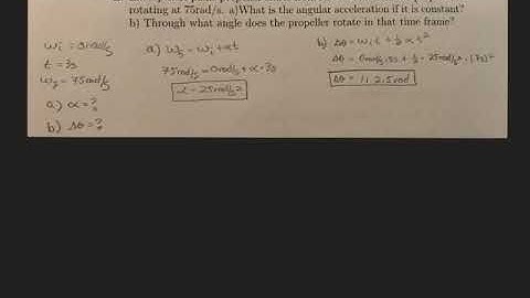 Constant Angular Acceleration Example for PHYS151