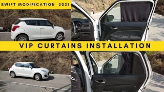 VIP Curtains Installing in New swift 2021 | Swift Bs-6 2021 modification| swift vxi fog lamps |Ronak