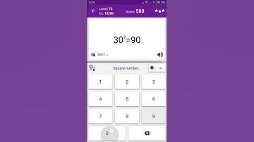 Math Tricks - Training mode - square numbers between 30 and 39 - level 075 (Number Keyboard)