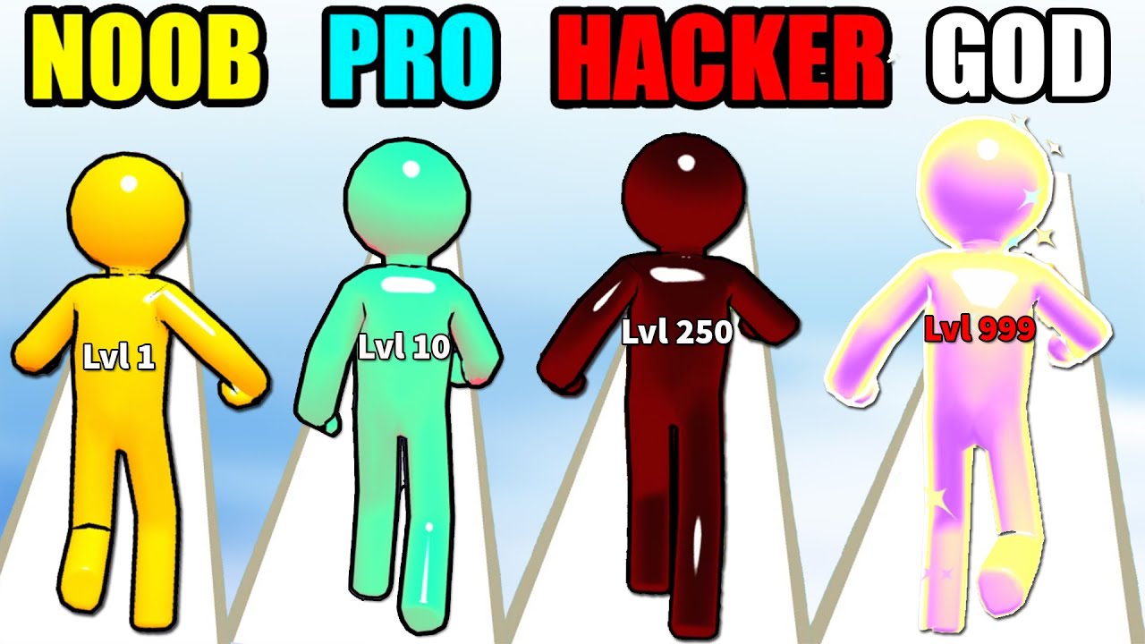 NOOB vs PRO vs HACKER vs GOD Scale Man - YouTube