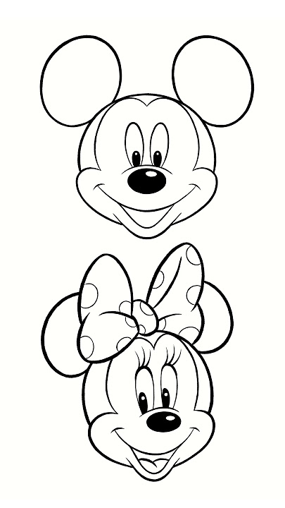 How to draw Mickey Mouse and Minnie Mouse - Easy Drawing