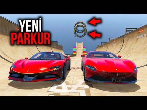 Ferrari Ailesi Arabalar Yeni Uçma Parkurunda Yarış !!! Örümcek Abi ile GTA 5