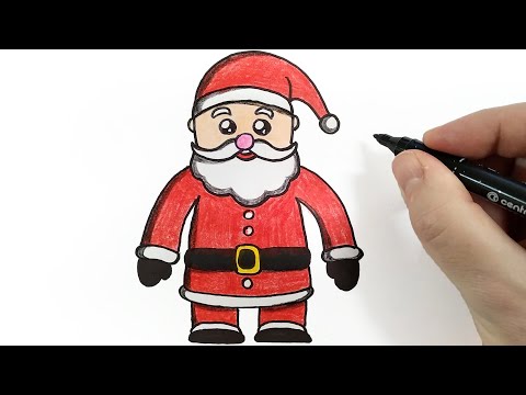 Рисуем легко Деда Мороза в кавайном стиле