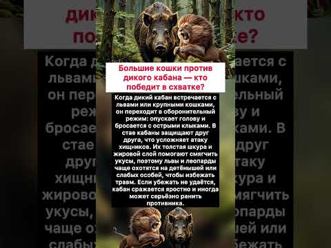 Большие кошки против дикого кабана — кто победит в схватке? #хочуфакты #интересное #животныешляйх