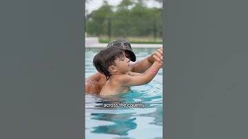 I Taught My Deaf Son How To Swim!!! #shorts