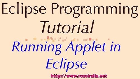 Running Applet in Eclipse