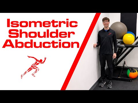 Isometric Shoulder Abduction exercise demonstration using a wall