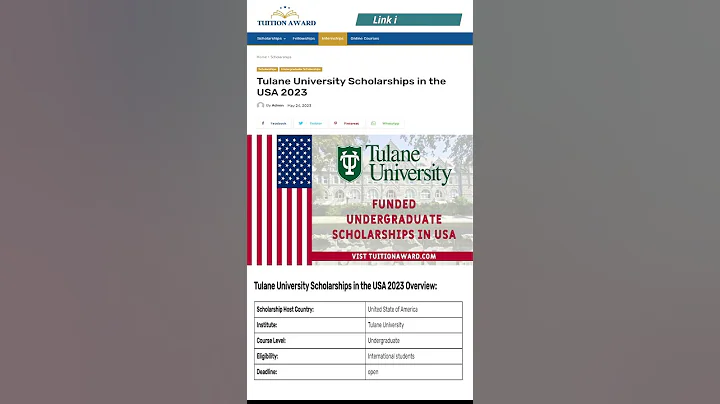 Study in USA with Tulane University Scholarships #shorts