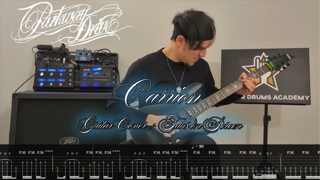 Parkway Drive Carrion Guitar Cover + TABS on Screen YouTube