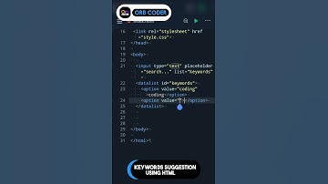 keywords suggestion on input using Html | datalist tag |orb coder #shorts