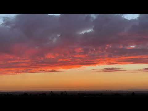 Sunset and clouds changing colors