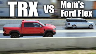 700hp RAM TRX races a tuned Ford Flex