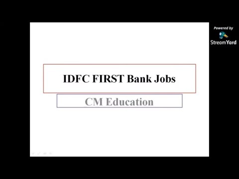 IDFC First Bank Recruitment 2020 II IDFC First Bank Jobs II Online Application