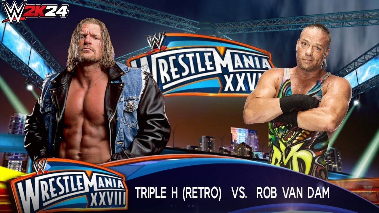 WWE 2k24 - Triple H vs Rob Van Dam Match|WrestleMania 28 - YouTube