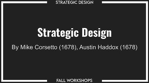Fall Workshops 2020 - Strategic Design