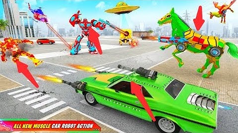 Flying Muscle Car Robot Transform Horse Robot Game 2022 - Rafi Gaming