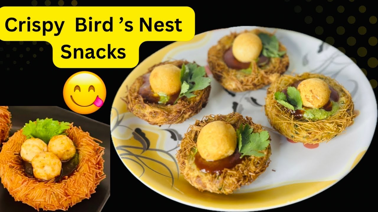 10 Minutes Birds Nest Snack 🪺 Easy And Quick Snack Recipe @Cookwithmukes