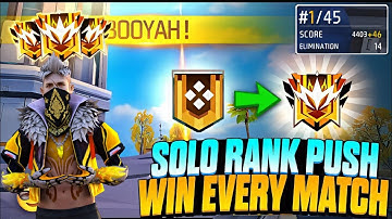 Solo Rank Push Tips And Tricks | Win Every Ranked Match | How To Push Rank In Free Fire session 45
