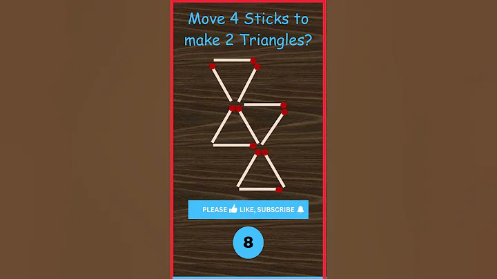 Test You IQ - Move 4 Sticks to Make 2 Triangles| Matchstick Puzzle