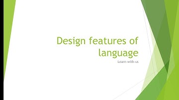 Design features of language | Linguistics lectures 1