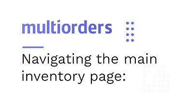 Navigating on the main inventory page in Multiorders