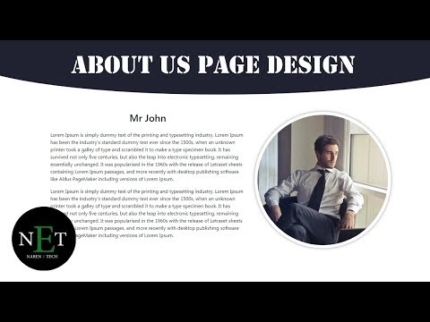 How To make design about us page using html and css || Narenetech