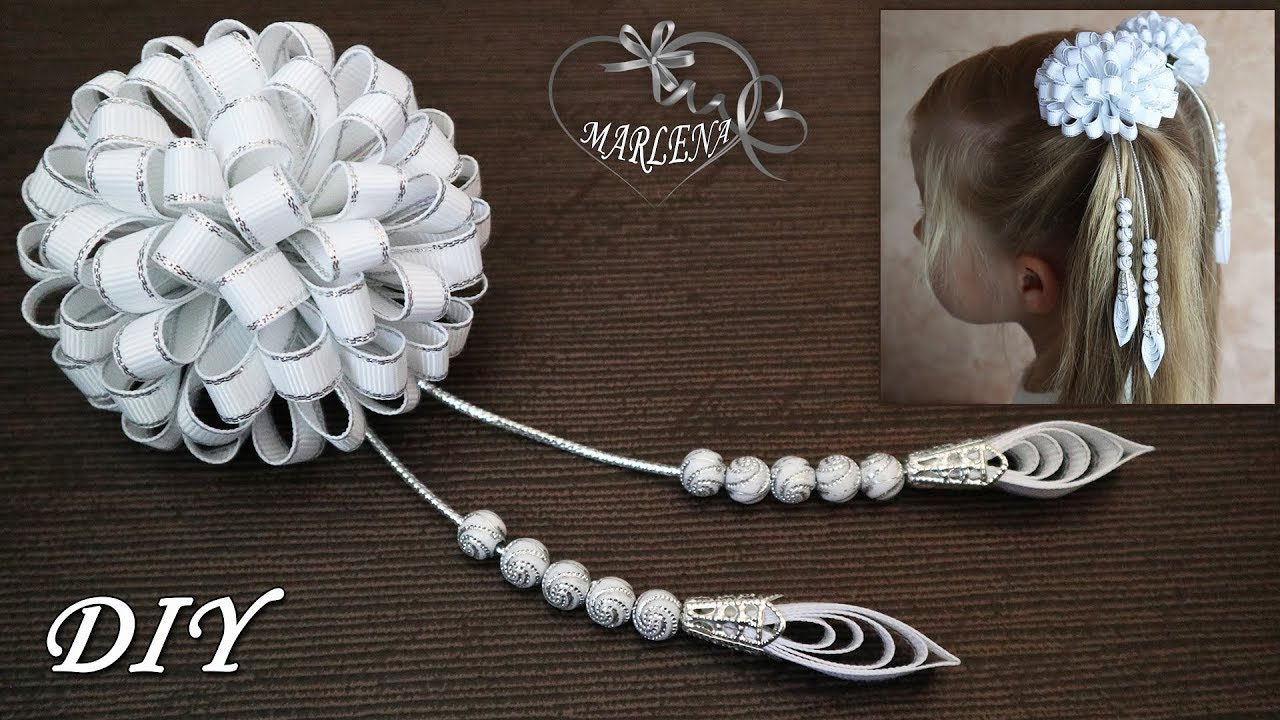 Пушистики из узких лент. Нарядные школьные бантики МК/DIY