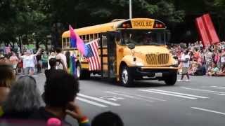 School bus Seattle Gay Pride Parade 2015