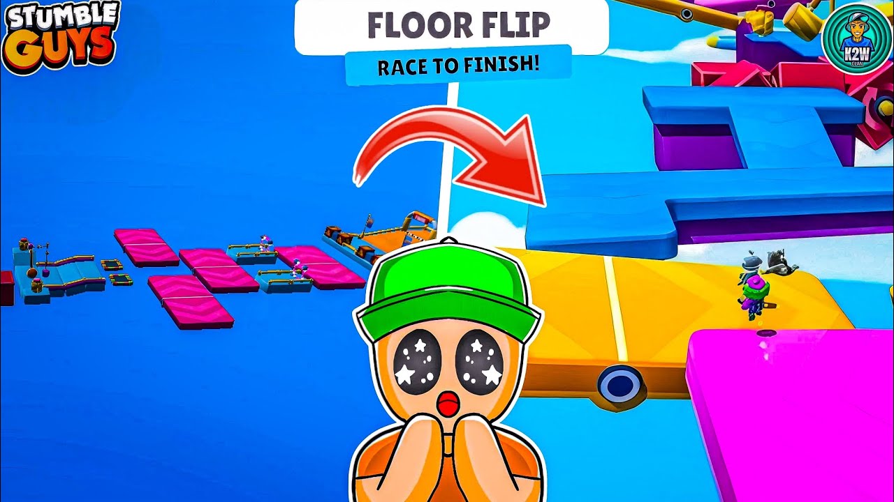 STUMBLE GUYS FLOOR FLIP MAP REAL VS FLOOR FLIP WORK SHOP MAP WHICH IS BETTER 🤔 DAY 1 