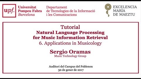 Tutorial - Natural Language Processing for Music Information Retrieval. Applications in Musicology