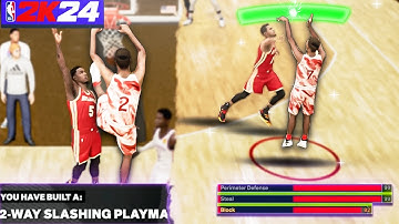 NBA 2K24 - This 2 Way Slashing Playmaker build is INSANE😱 might be GAME BREAKING..