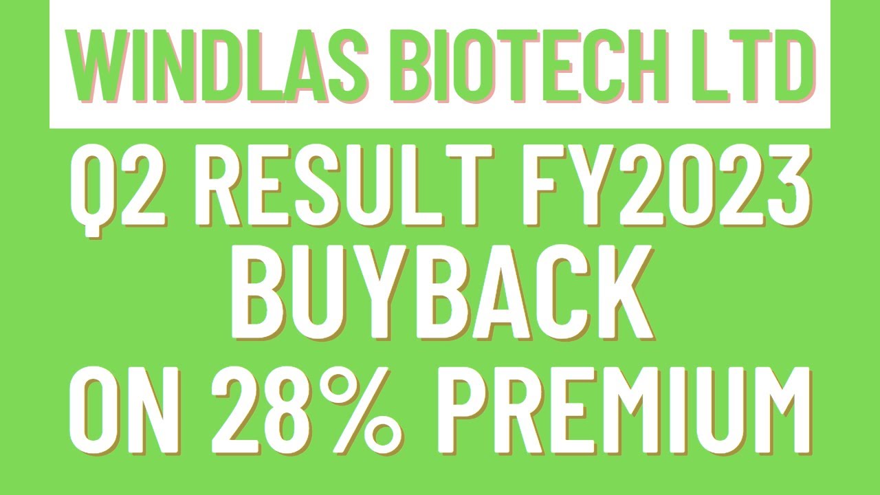 Windlas Biotech Q2 Result Windlas Biotech Buyback Windlas Biotech