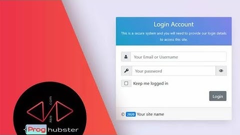 How to create minimal Login Form with bootstrap 4 - Responsive Login Page Design
