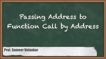 Passing Address to Function Call by Address | Pointers in C |Programming & Data Structures|GATE|CSE