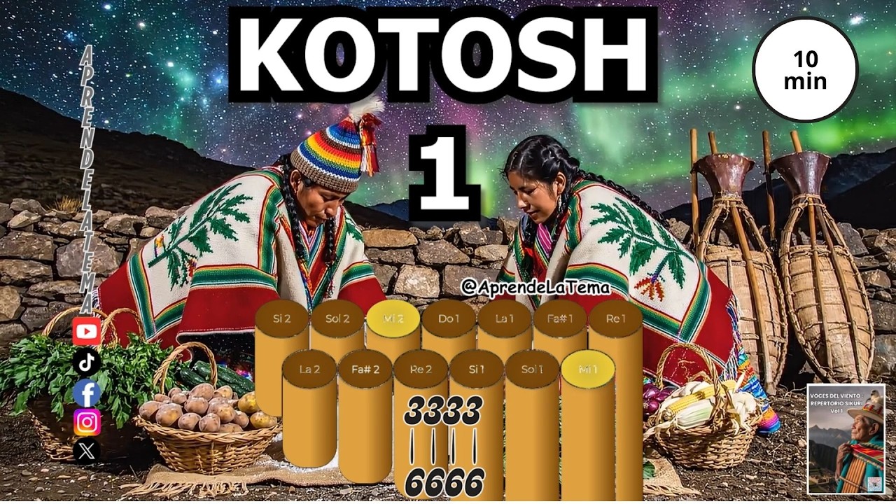 Kotosh 1 - APRENDE ZAMPOÑA NUMEROFONIA Y LETRA TUTORIAL - LEARNING NUMEROPHONIA AND PANPIPE