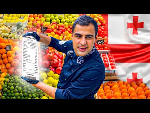 Цены на продукты в Грузии . ТБИЛИСИ навтлугский рынок. Супермаркет Carrefour. 4K