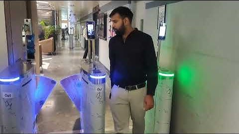 Flap barrier gate with face recognition #essl #ampletrails | Face recognition access control gate