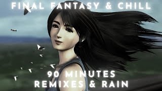 90 Minutes of Relaxing Final Fantasy Music (Chill Remix and Rain)  ASMR