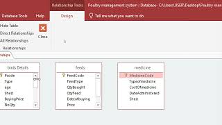 PART 2   Poultry Management system using Microsoft Access Database  Tables