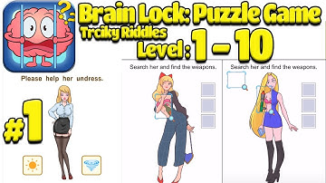 Brain Lock: Puzzle Game All Level 1 - 10 Trciky Riddles Complete Game Gameplay review iOS - Android