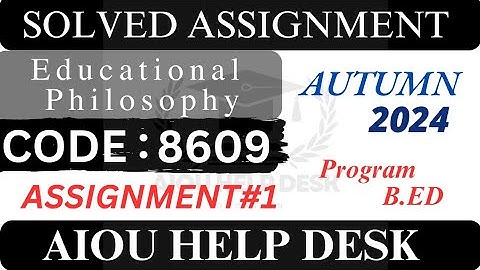 AIOU Code 8609 Solved Assignment:1 //aiou //autumn2024
