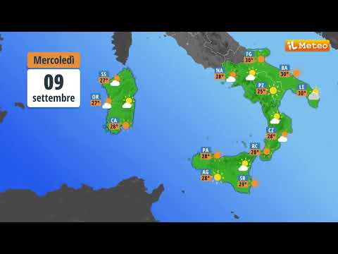 Video Meteo, previsioni e tendenza meteo Italia Mercoledì 09 settembre 2026